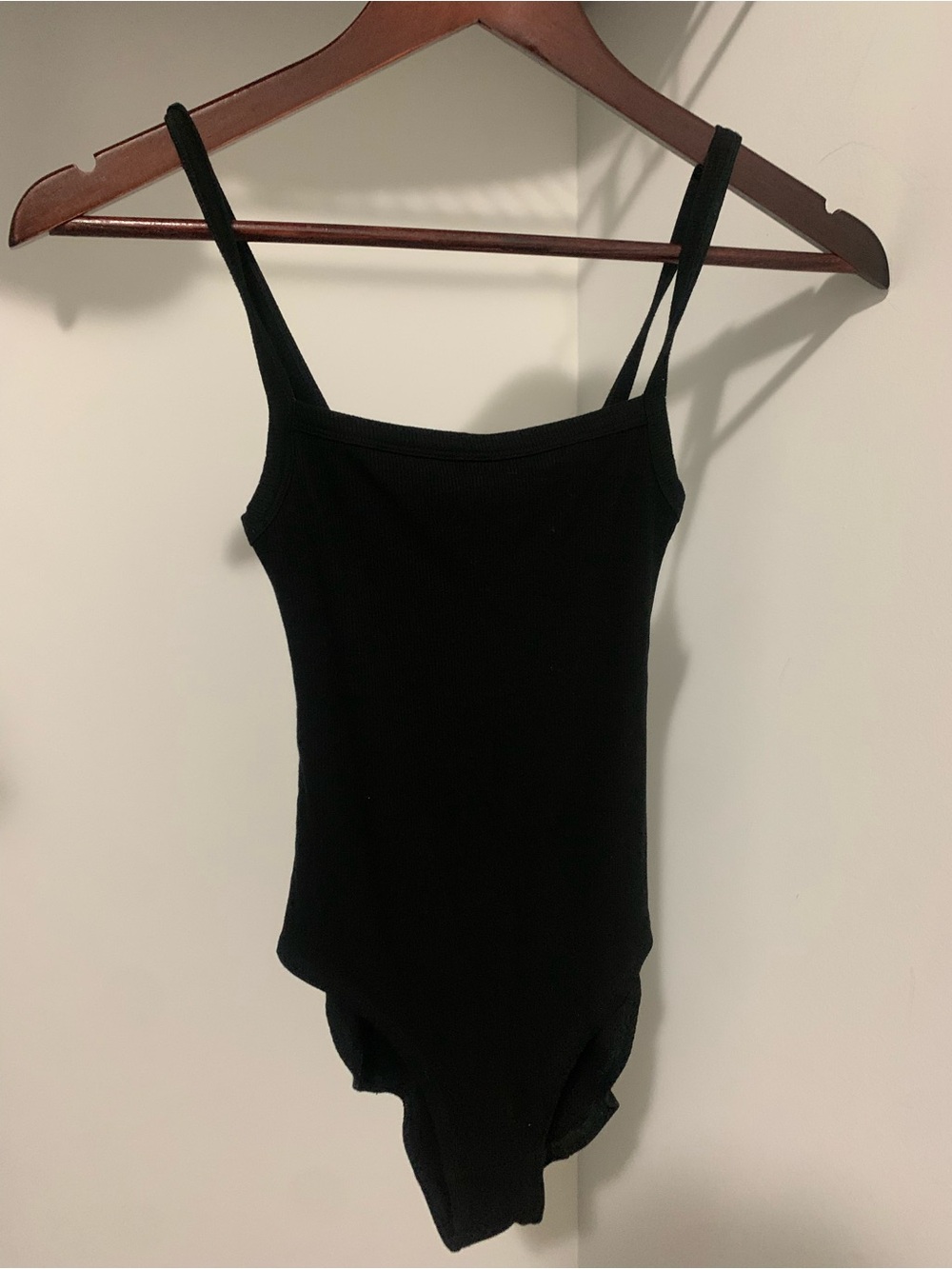 Sheike Black Ribbed Bandeau Bodysuit with Thin Straps